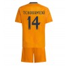 Real Madrid Aurelien Tchouameni #14 Bortedraktsett Barn 2024-25 Kortermet (+ korte bukser)